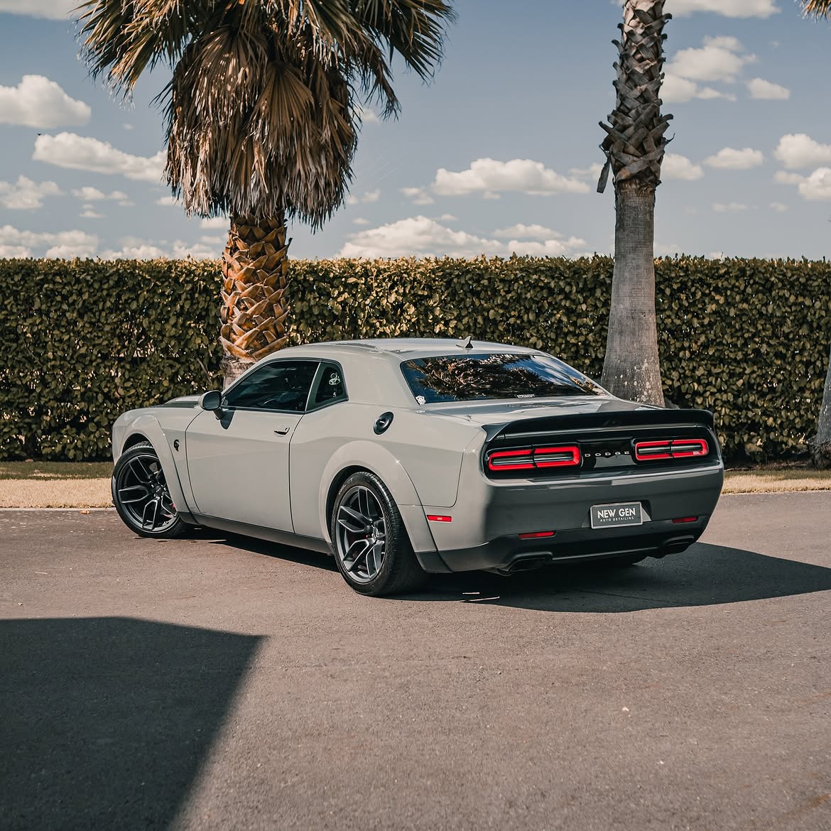 Dodge Challenger Hellcat — rear three-quarter